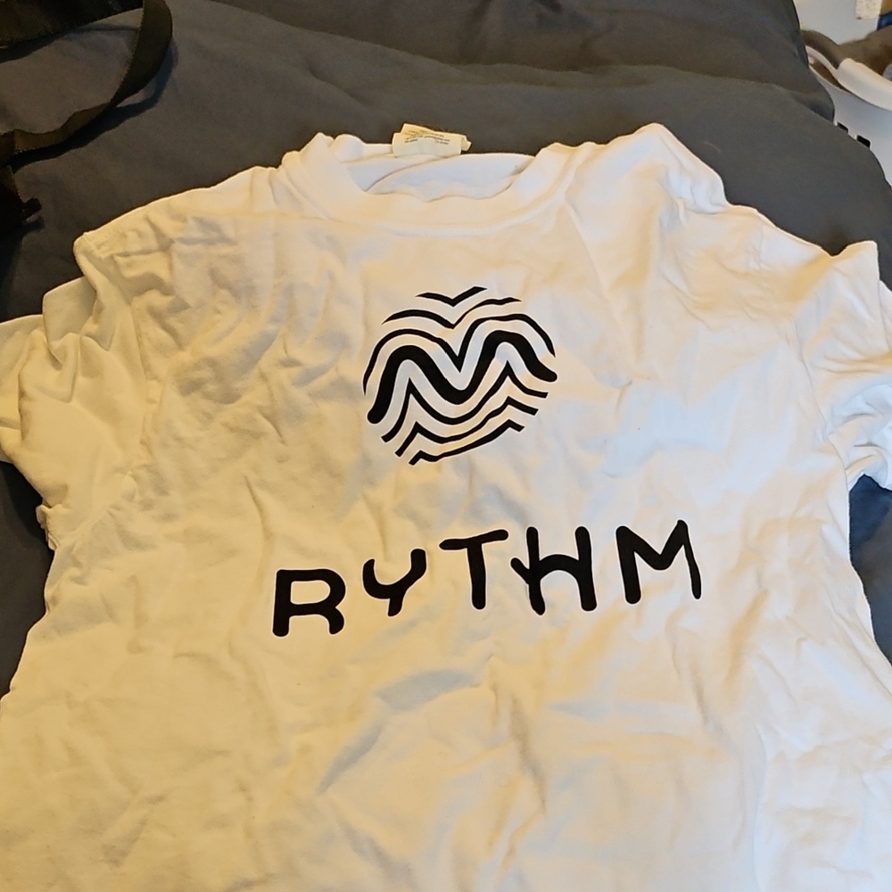 White RYTHM T-Shirt with Black Logo